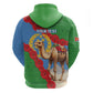 Personalised Eritrea Arabian Camel Zip Hoodie Gerbera Flower - Flag Color