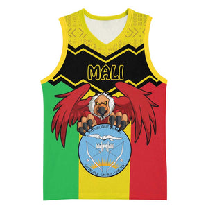 Personalized Afro Mali Vulture Basketball Jersey Coat Of Arms - Bogolan Pattern - African Pride