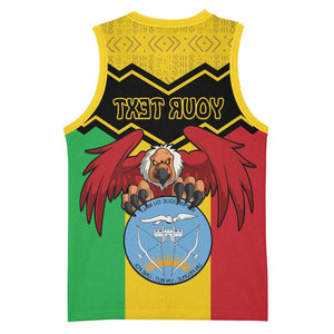 Personalized Afro Mali Vulture Basketball Jersey Coat Of Arms - Bogolan Pattern - African Pride