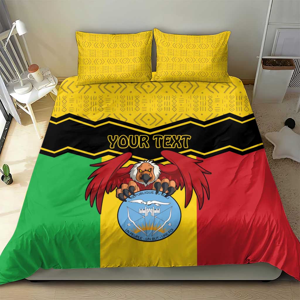Personalized Afro Mali Vulture Bedding Set Coat Of Arms - Bogolan Pattern