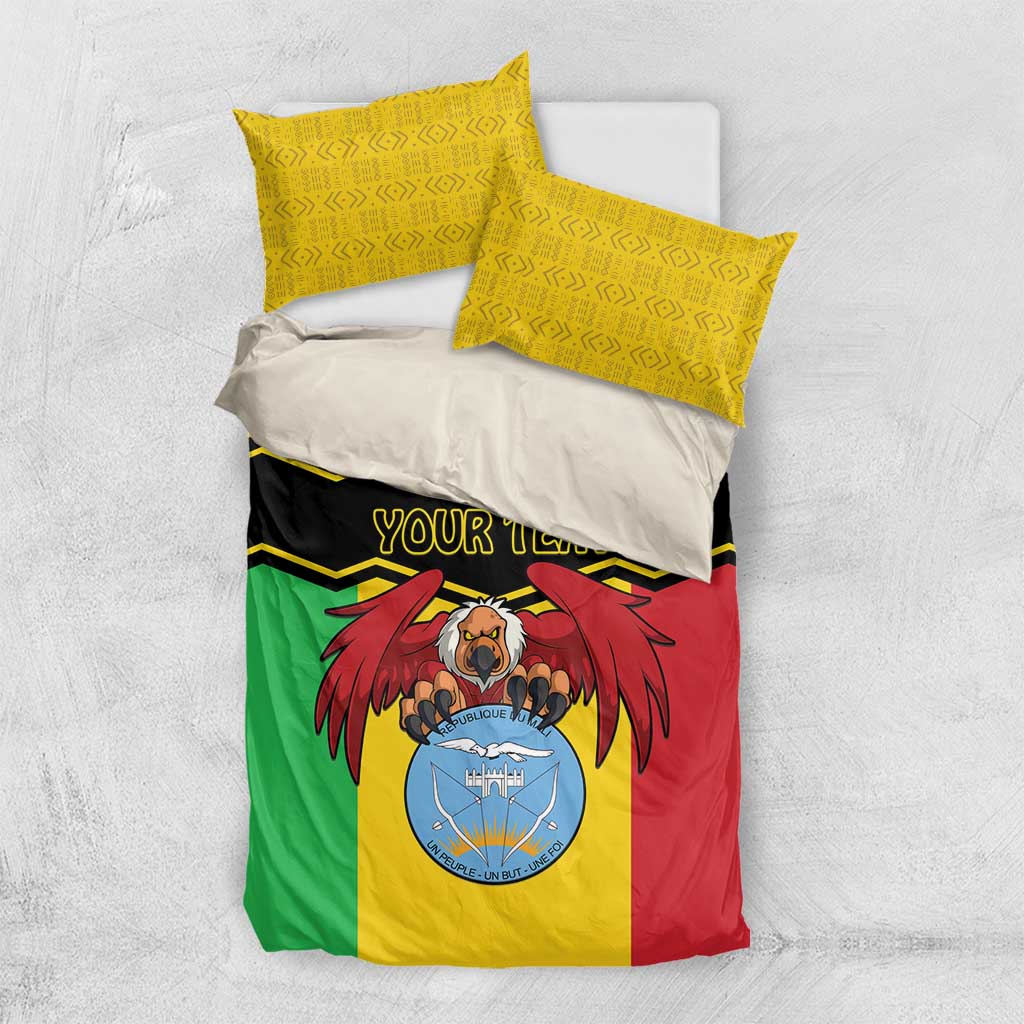 Personalized Afro Mali Vulture Bedding Set Coat Of Arms - Bogolan Pattern