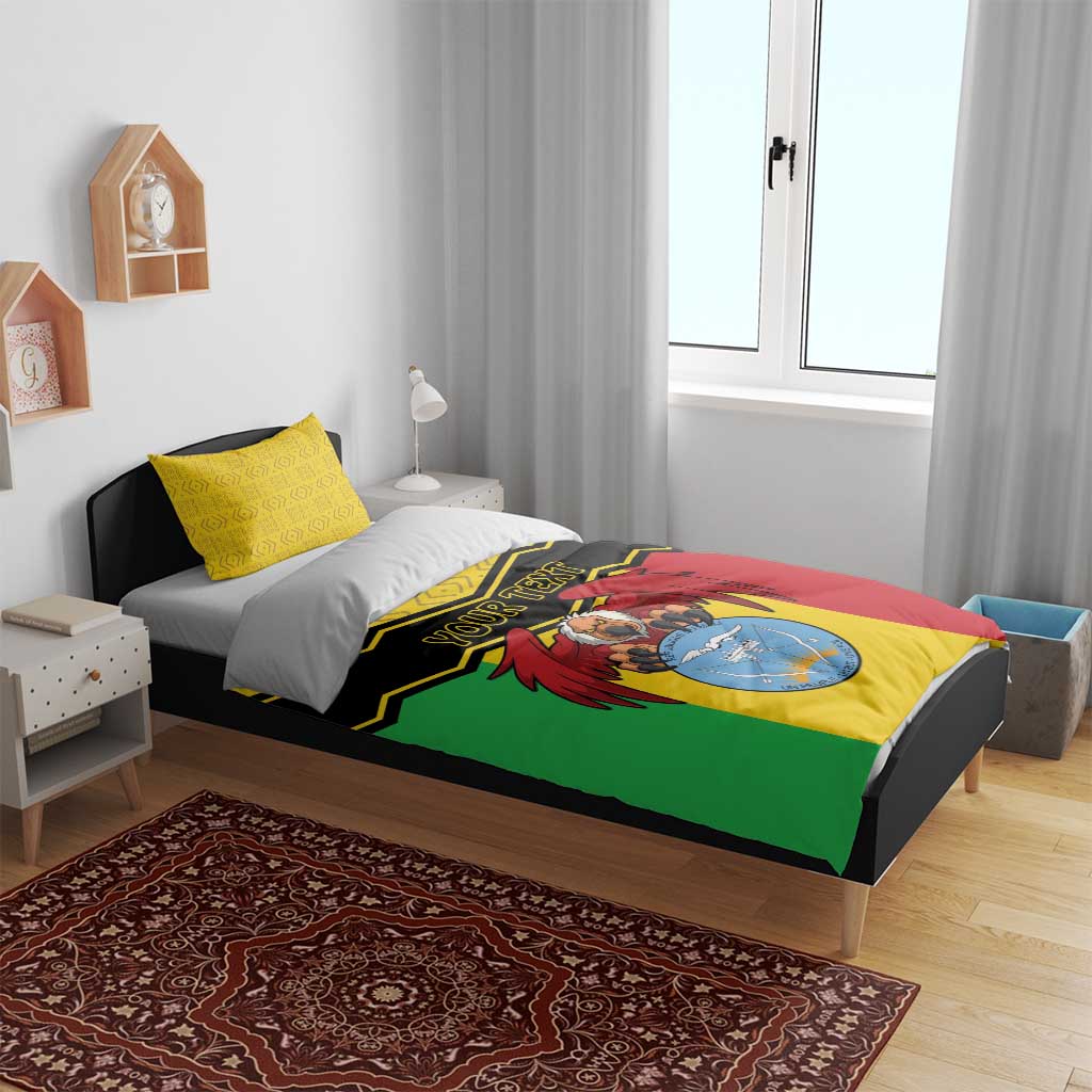 Personalized Afro Mali Vulture Bedding Set Coat Of Arms - Bogolan Pattern