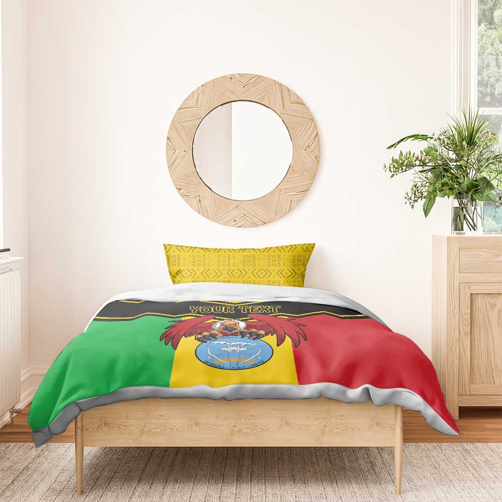 Personalized Afro Mali Vulture Bedding Set Coat Of Arms - Bogolan Pattern