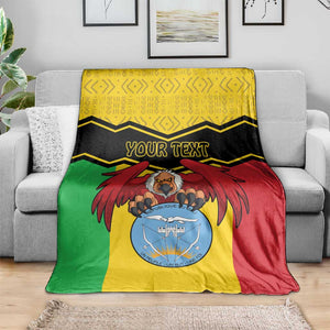 Personalized Afro Mali Vulture Blanket Coat Of Arms - Bogolan Pattern