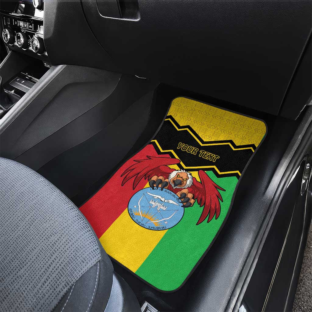 Personalized Afro Mali Vulture Car Mats Coat Of Arms - Bogolan Pattern