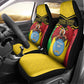 Personalized Afro Mali Vulture Car Seat Cover Coat Of Arms - Bogolan Pattern