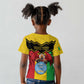 Personalized Afro Mali Vulture Kid T shirt Coat Of Arms - Bogolan Pattern