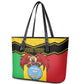 Personalized Afro Mali Vulture Leather Tote Bag Coat Of Arms - Bogolan Pattern