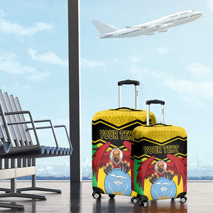 Personalized Afro Mali Vulture Luggage Cover Coat Of Arms - Bogolan Pattern