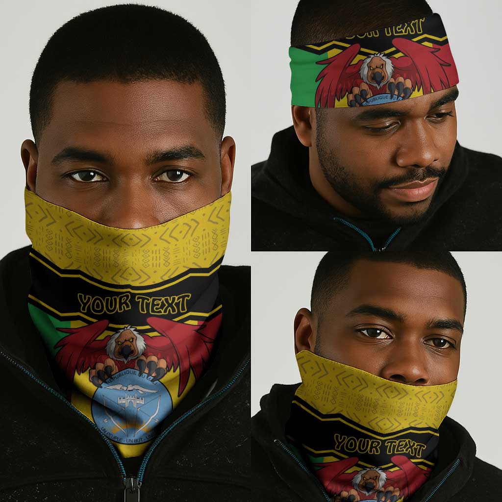 Personalized Afro Mali Vulture Neck Gaiter Coat Of Arms - Bogolan Pattern LT15