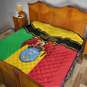 Personalized Afro Mali Vulture Quilt Coat Of Arms - Bogolan Pattern