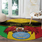 Personalized Afro Mali Vulture Round Carpet Coat Of Arms - Bogolan Pattern