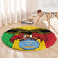 Personalized Afro Mali Vulture Round Carpet Coat Of Arms - Bogolan Pattern