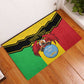 Personalized Afro Mali Vulture Rubber Doormat Coat Of Arms - Bogolan Pattern