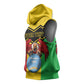 Personalized Afro Mali Vulture Sleeveless Hoodie Coat Of Arms - Bogolan Pattern - African Pride