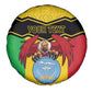 Personalized Afro Mali Vulture Spare Tire Cover Coat Of Arms - Bogolan Pattern