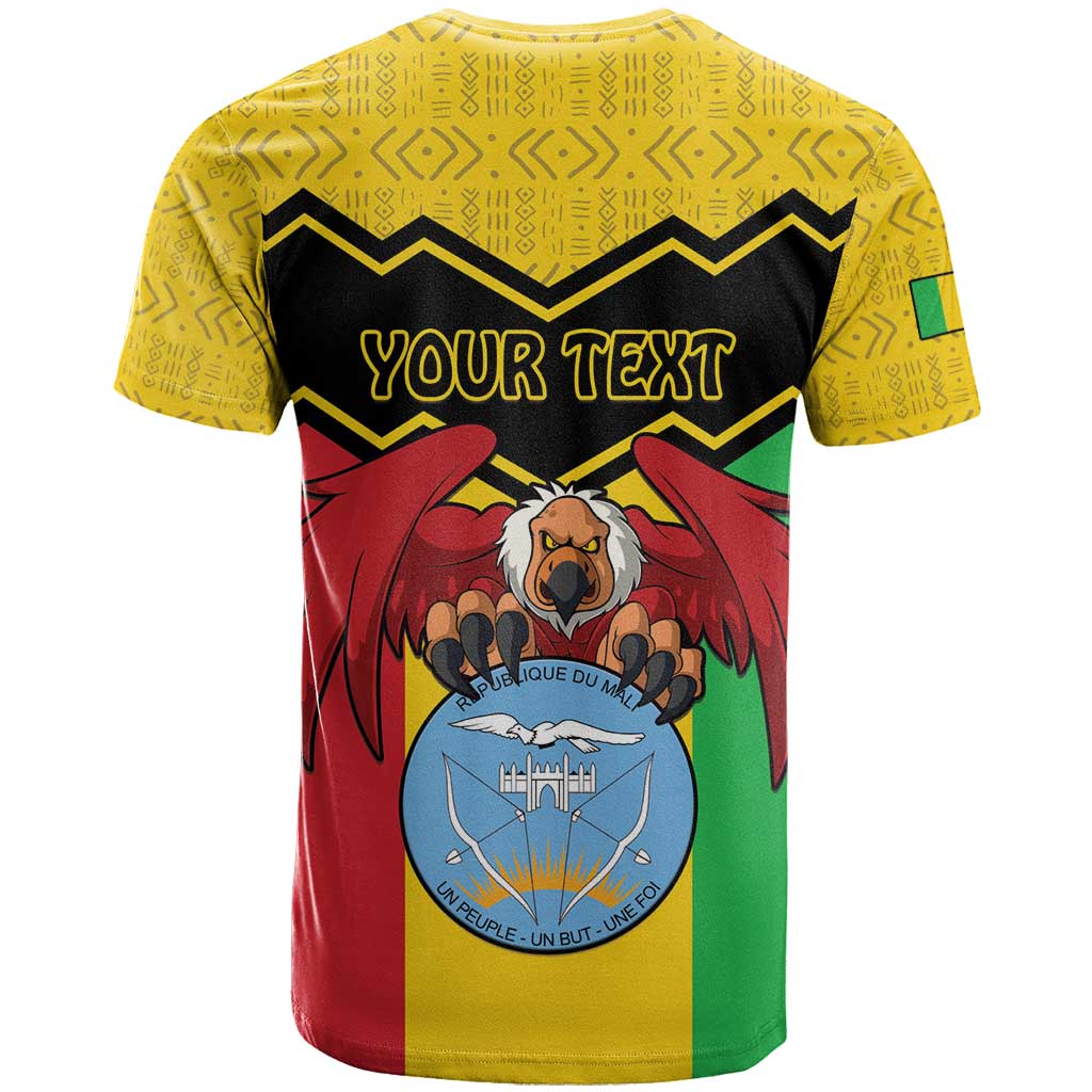 Personalized Afro Mali Vulture T shirt Coat Of Arms - Bogolan Pattern