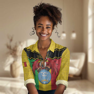 Personalized Afro Mali Vulture Women Casual Shirt Coat Of Arms - Bogolan Pattern LT15