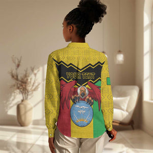 Personalized Afro Mali Vulture Women Casual Shirt Coat Of Arms - Bogolan Pattern LT15