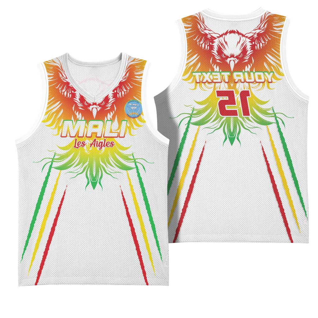 Mali Football Custom Basketball Jersey Go Eagles - White Color - African Pride