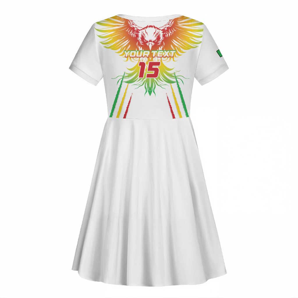 Mali Football Custom Kid Short Sleeve Dress Go Eagles - White Color
