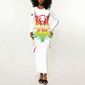 Mali Football Custom Long Sleeve Bodycon Dress Go Eagles - White Color LT15