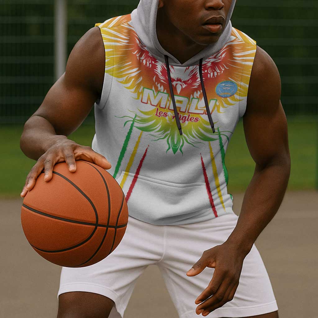 Mali Football Custom Sleeveless Hoodie Go Eagles - White Color - African Pride