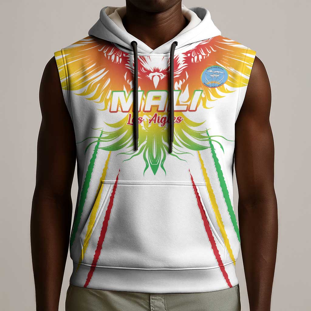 Mali Football Custom Sleeveless Hoodie Go Eagles - White Color - African Pride