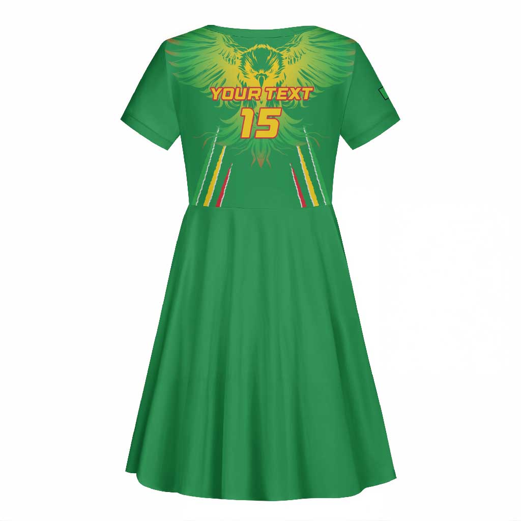 Mali Football Custom Kid Short Sleeve Dress Go Eagles - Green Color