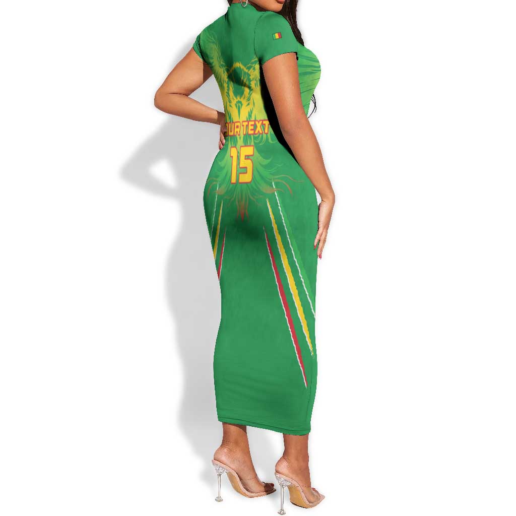 Mali Football Custom Short Sleeve Bodycon Dress Go Eagles - Green Color LT15