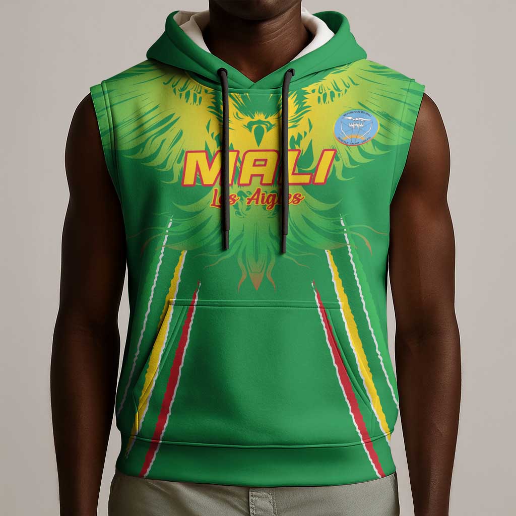 Mali Football Custom Sleeveless Hoodie Go Eagles - Green Color - African Pride