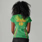 Mali Football Custom Women V-Neck T-Shirt Go Eagles - Green Color