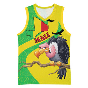 Personalized Afro Mali Vulture Basketball Jersey Flag Map - Bogolan Pattern - African Pride