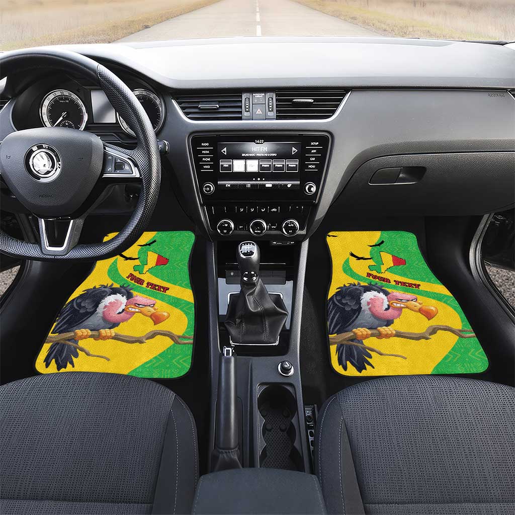 Personalized Afro Mali Vulture Car Mats Flag Map - Bogolan Pattern