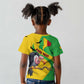 Personalized Afro Mali Vulture Kid T shirt Flag Map - Bogolan Pattern