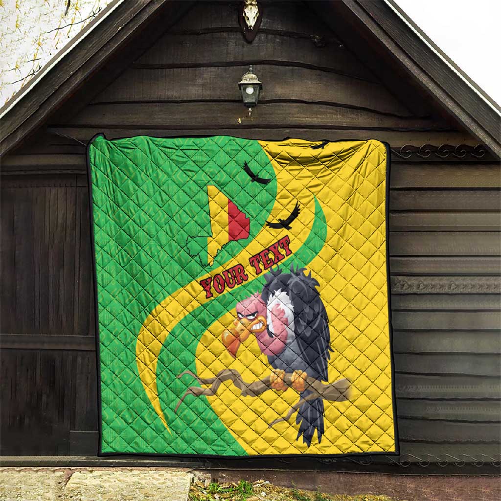 Personalized Afro Mali Vulture Quilt Flag Map - Bogolan Pattern
