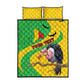 Personalized Afro Mali Vulture Quilt Bed Set Flag Map - Bogolan Pattern