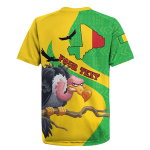 Personalized Afro Mali Vulture Rugby Jersey Flag Map - Bogolan Pattern