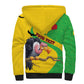 Personalized Afro Mali Vulture Sherpa Hoodie Flag Map - Bogolan Pattern