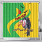 Personalized Afro Mali Vulture Shower Curtain Flag Map - Bogolan Pattern