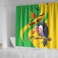 Personalized Afro Mali Vulture Shower Curtain Flag Map - Bogolan Pattern