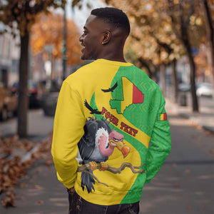 Personalized Afro Mali Vulture Sweatshirt Flag Map - Bogolan Pattern