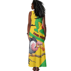 Personalized Afro Mali Vulture Tank Maxi Dress Flag Map - Bogolan Pattern