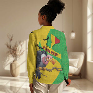Personalized Afro Mali Vulture Women Casual Shirt Flag Map - Bogolan Pattern LT15