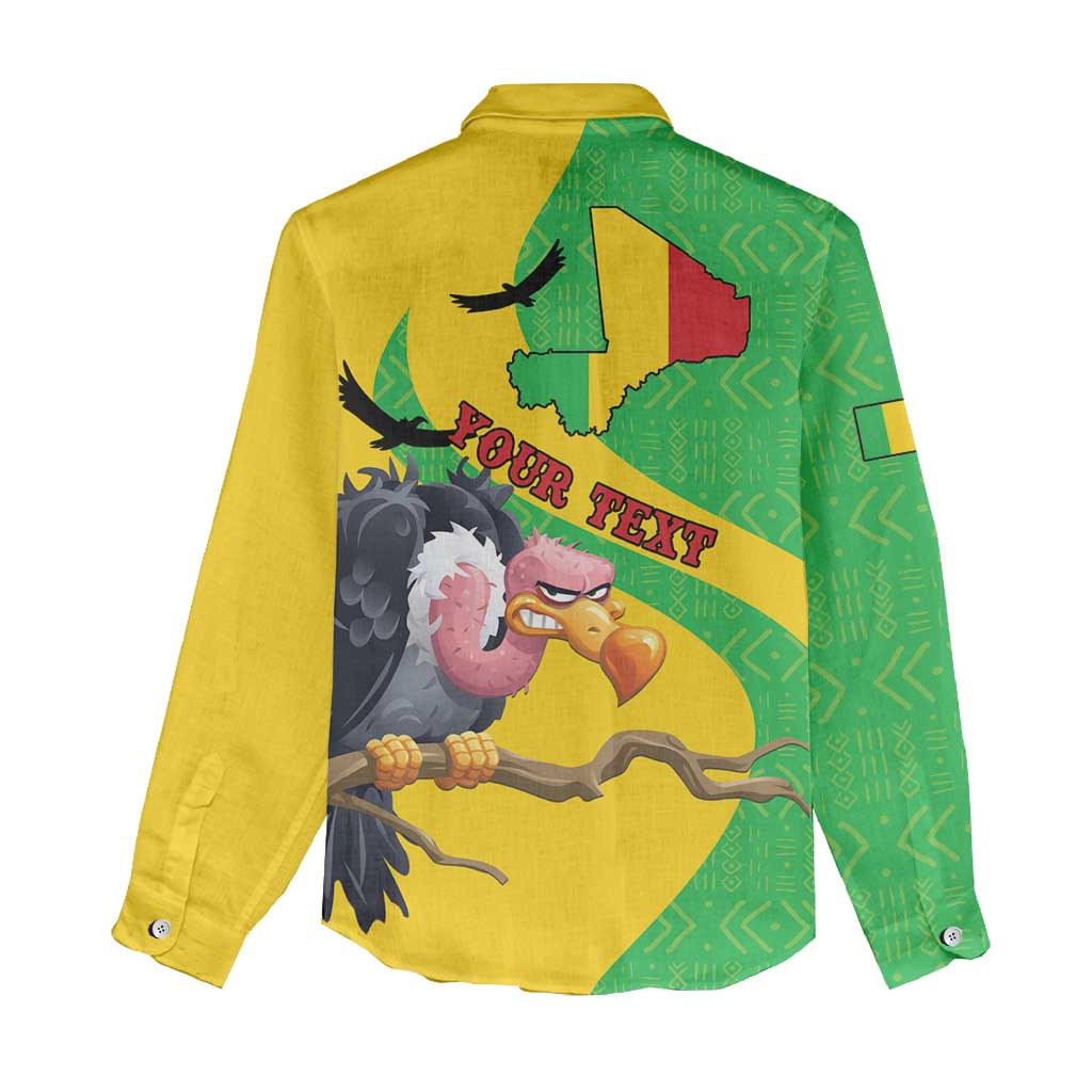 Personalized Afro Mali Vulture Women Casual Shirt Flag Map - Bogolan Pattern LT15