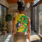 Personalized Afro Mali Vulture Women Sleeveless Polo Shirt Flag Map - Bogolan Pattern