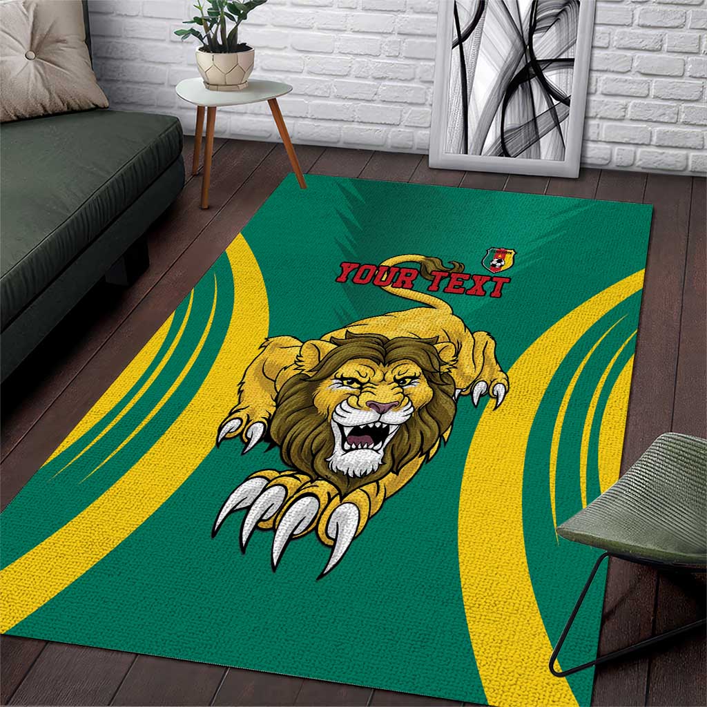 Custom Afro Cameroun Football Area Rug Go Les Lions Indomptables