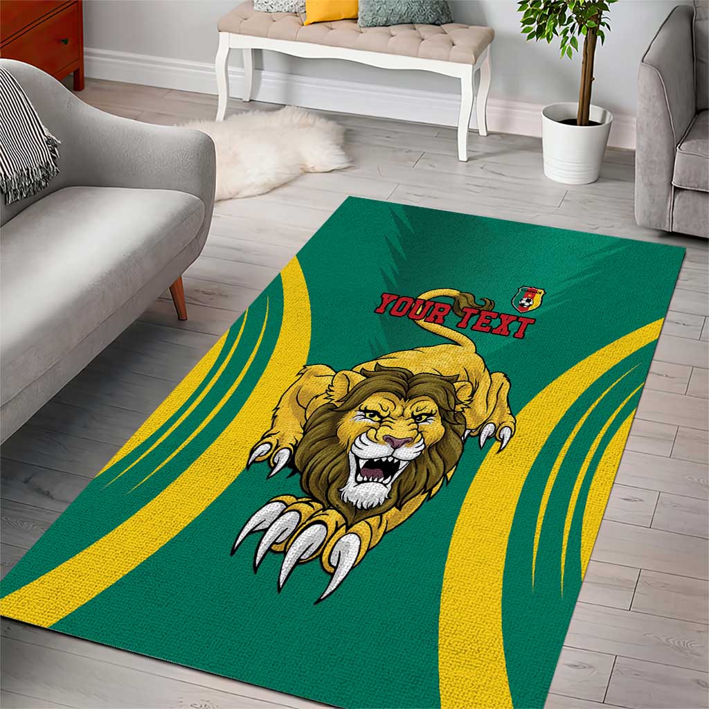 Custom Afro Cameroun Football Area Rug Go Les Lions Indomptables