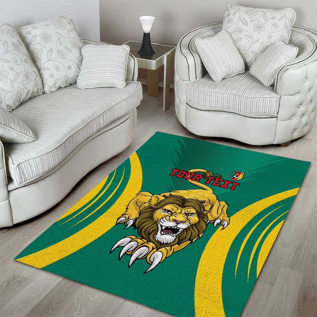 Custom Afro Cameroun Football Area Rug Go Les Lions Indomptables