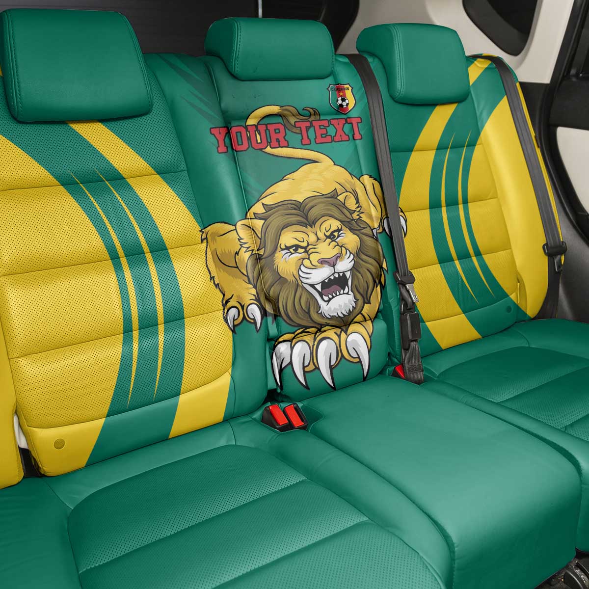 Custom Afro Cameroun Football Back Car Seat Cover Go Les Lions Indomptables